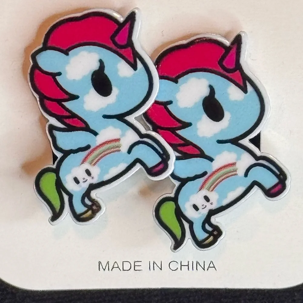 Set of 2 Unicorn Hair Clips Hot Red 1.25 inch